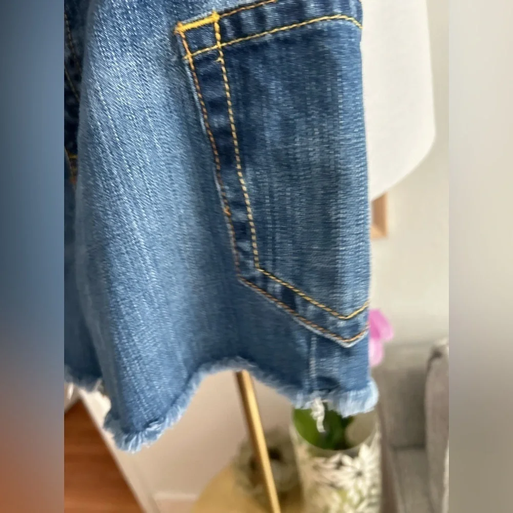 Vtg 90’s Y2K Denim Micro Skirt Western 8 Boho Festival Cowgirl